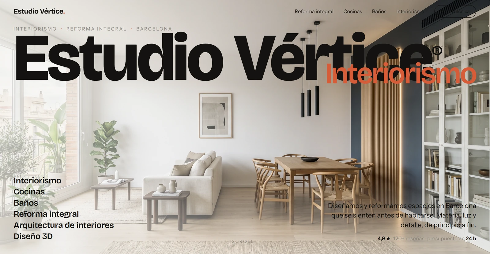 Portada de la web de Estudio Vértice
